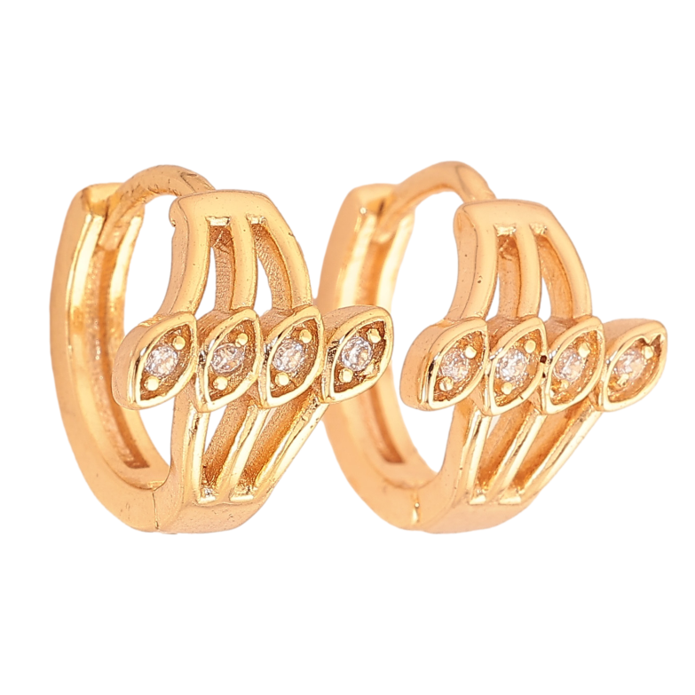 Серьги Xuping M&L цвет 18K колечки "Узор с кристаллами" фото №5