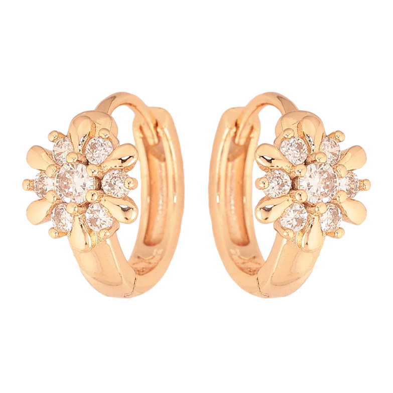 Серьги Xuping M&L цвет 18K колечки "Снежинки с кристаллами" фото №3