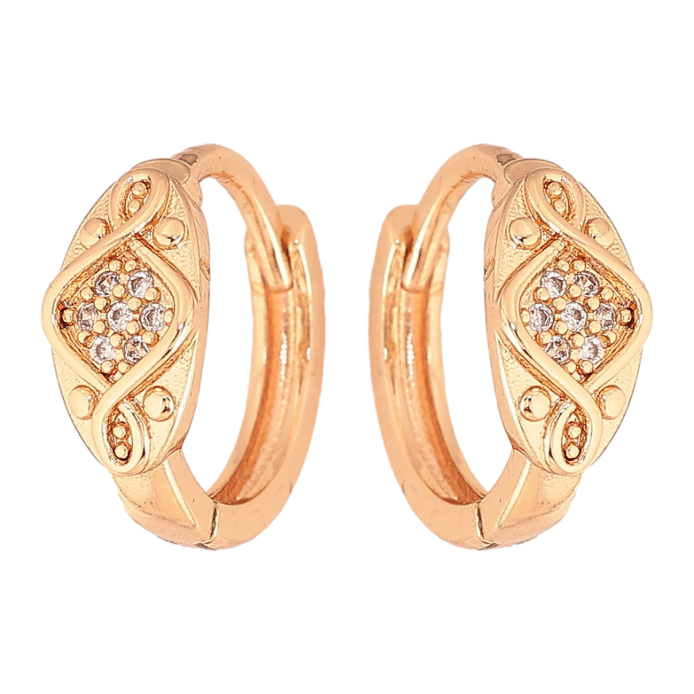 Сережки Xuping M&L колір 18K колечка "Візерунок з кристалами" фото №1