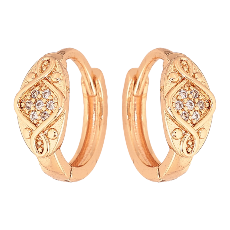 Сережки Xuping M&L колір 18K колечка "Візерунок з кристалами" фото №1