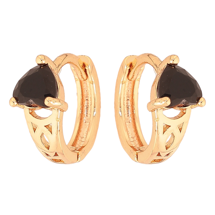 Сережки Xuping M&L колір 18K колечка "Візерунок з чорними кристалами" фото №25 Сережки Xuping M&L колір 18K колечка "Візерунок з чорними кристалами" фото №25