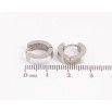 Серьги Xuping TTM Stainless Steel цвет Родий колечки "Вставки белая керамика" фото №3