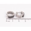 Серьги Xuping TTM Stainless Steel цвет Родий колечки "Вставки черная керамика" фото №3