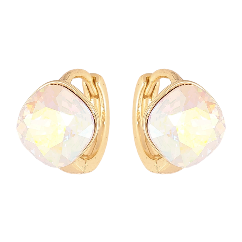 Серьги Xuping цвет 14K с кристаллами Swarovski колечки "Кристаллы АВ" фото №2