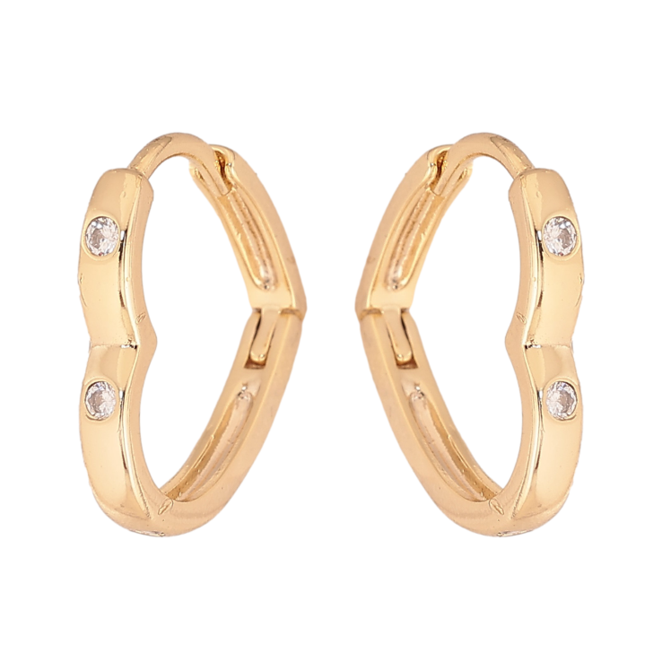 Сережки Xuping колір Позолота 14K колечка "Сердечки з кристалами" фото №14