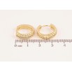 Сережки Xuping колір Позолота 14K колечка "Візерунок з доріжками кристалів" фото №2