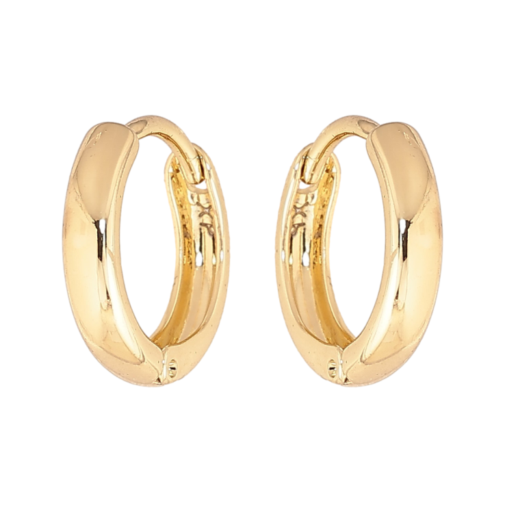 Серьги Xuping цвет Позолота 14K колечки "Классика, шир. 3мм" ø 14мм фото №3