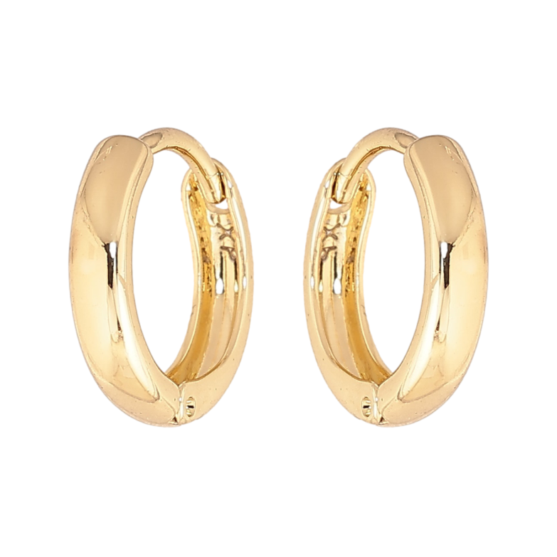 Серьги Xuping цвет Позолота 14K колечки "Классика, шир. 3мм" ø 14мм фото №1