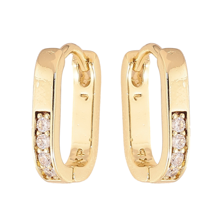 Сережки Xuping колір Позолота 14K колечка "Візерунок з кристалами" фото №20