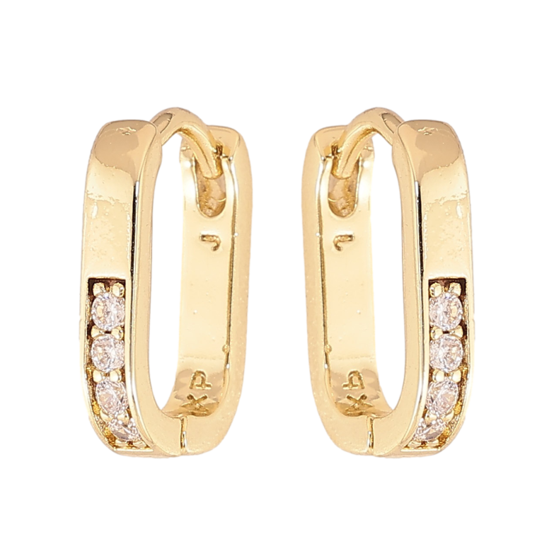 Серьги Xuping цвет Позолота 14K колечки "Узор с кристаллами" фото №2 Серьги Xuping цвет Позолота 14K колечки "Узор с кристаллами" фото №2