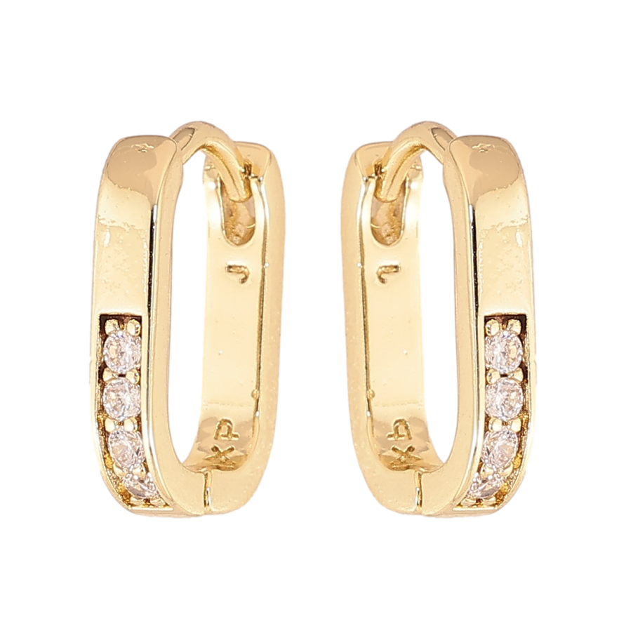 Сережки Xuping колір Позолота 14K колечка "Візерунок з кристалами" фото №1