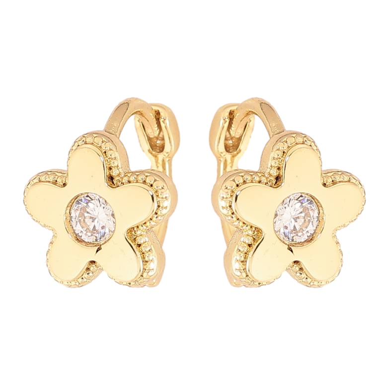 Серьги Xuping цвет Позолота 14K колечки "Цветочки" фото №2