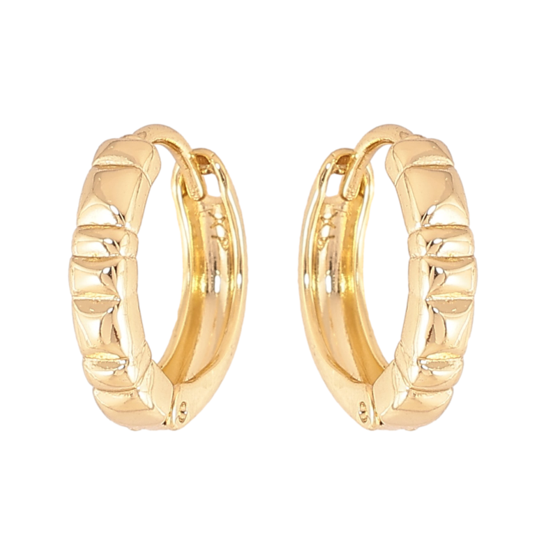 Сережки Xuping колір Позолота 14K колечка "Декоративний візерунок" фото №2