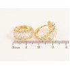 Серьги Xuping цвет Позолота 14K колечки "Кристальные дорожки" фото №2