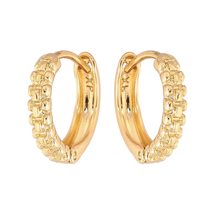 Сережки Xuping колір Позолота 14K колечка "Декоративний візерунок" фото №11 Сережки Xuping колір Позолота 14K колечка "Декоративний візерунок" фото №11