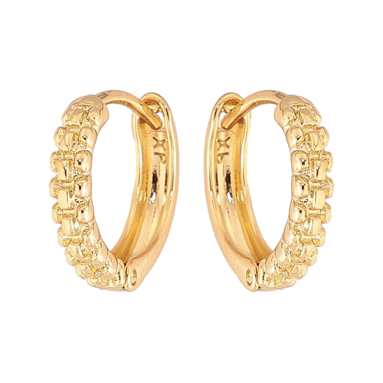 Сережки Xuping колір Позолота 14K колечка "Декоративний візерунок" фото №1 Сережки Xuping колір Позолота 14K колечка "Декоративний візерунок" фото №1