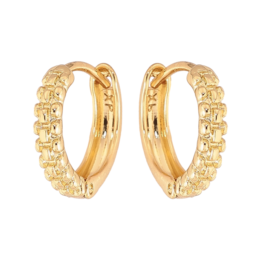 Сережки Xuping колір Позолота 14K колечка "Декоративний візерунок" фото №1 Сережки Xuping колір Позолота 14K колечка "Декоративний візерунок" фото №1