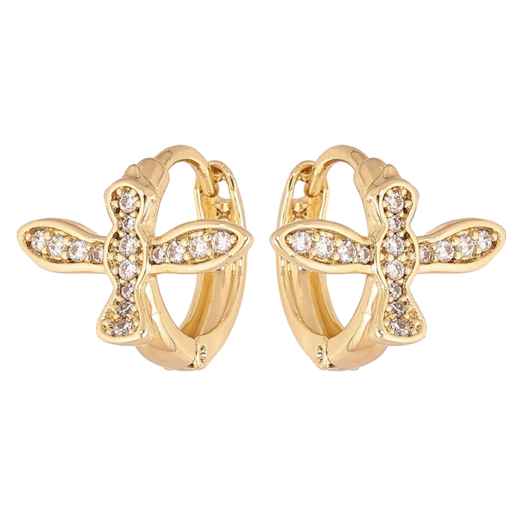 Серьги Xuping цвет Позолота 14K колечки "Птички" фото №19