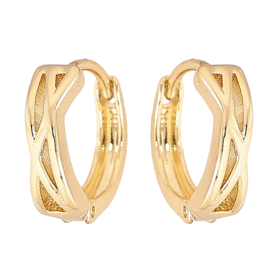 Сережки Xuping колір Позолота 14K колечка "Декоративний візерунок" фото №1