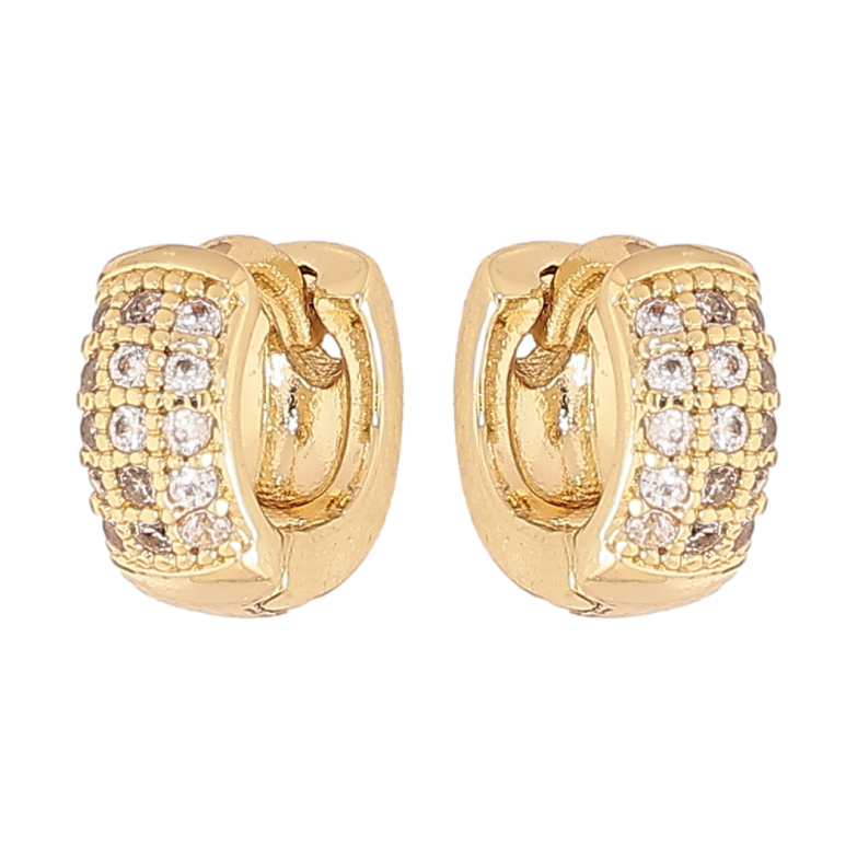 Сережки Xuping колір Позолота 14K колечка "Інкрустація кристалами" фото №1 Сережки Xuping колір Позолота 14K колечка "Інкрустація кристалами" фото №1