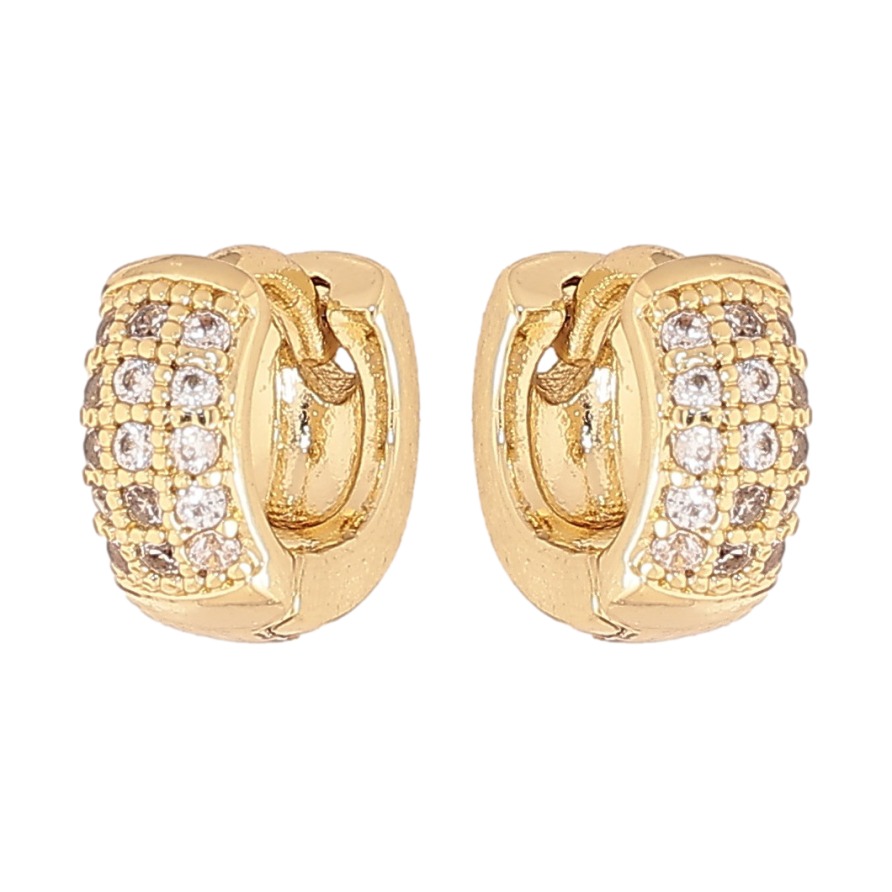 Сережки Xuping колір Позолота 14K колечка "Інкрустація кристалами" фото №1 Сережки Xuping колір Позолота 14K колечка "Інкрустація кристалами" фото №1