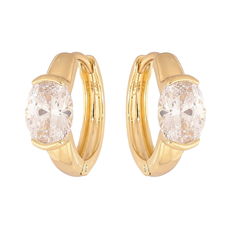 Серьги Xuping цвет Позолота 14K колечки "Узор с кристаллом" фото №1