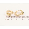 Сережки Xuping колір Позолота 14K колечка "Змії з чорними кристалами" фото №2 Сережки Xuping колір Позолота 14K колечка "Змії з чорними кристалами" фото №2