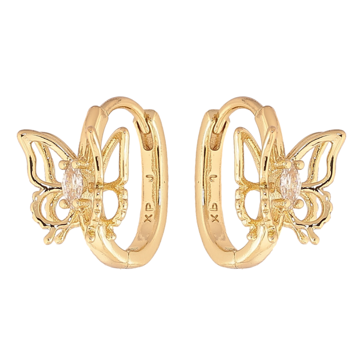 Серьги Xuping цвет Позолота 14K колечки "Бабочки" фото №25