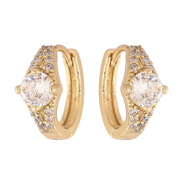 Серьги Xuping цвет Позолота 14K колечки "Узор с кристаллами" фото №17