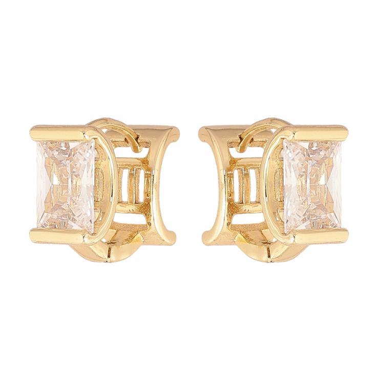 Серьги Xuping цвет Позолота 14K колечки "Вставка кристалл" фото №13