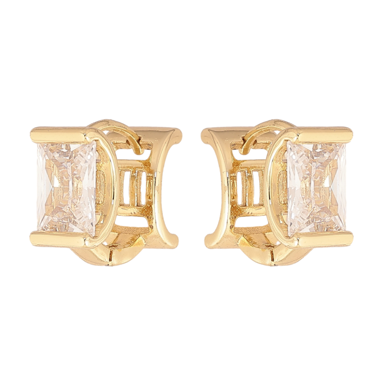Серьги Xuping цвет Позолота 14K колечки "Вставка кристалл" фото №1