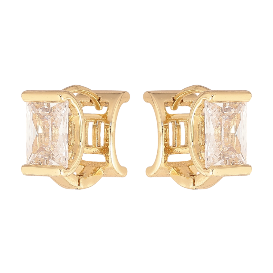 Сережки Xuping колір Позолота 14K колечка "Вставка кристал" фото №1