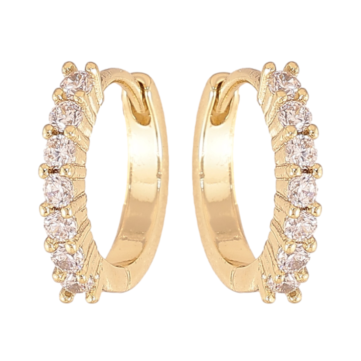 Сережки Xuping колір Позолота 14K колечка "Доріжки кристалів" фото №18