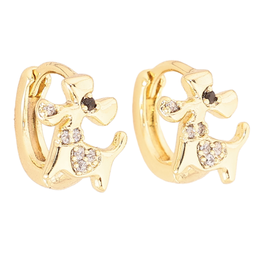 Сережки Xuping колір Позолота 14K колечка "Собачки" фото №1