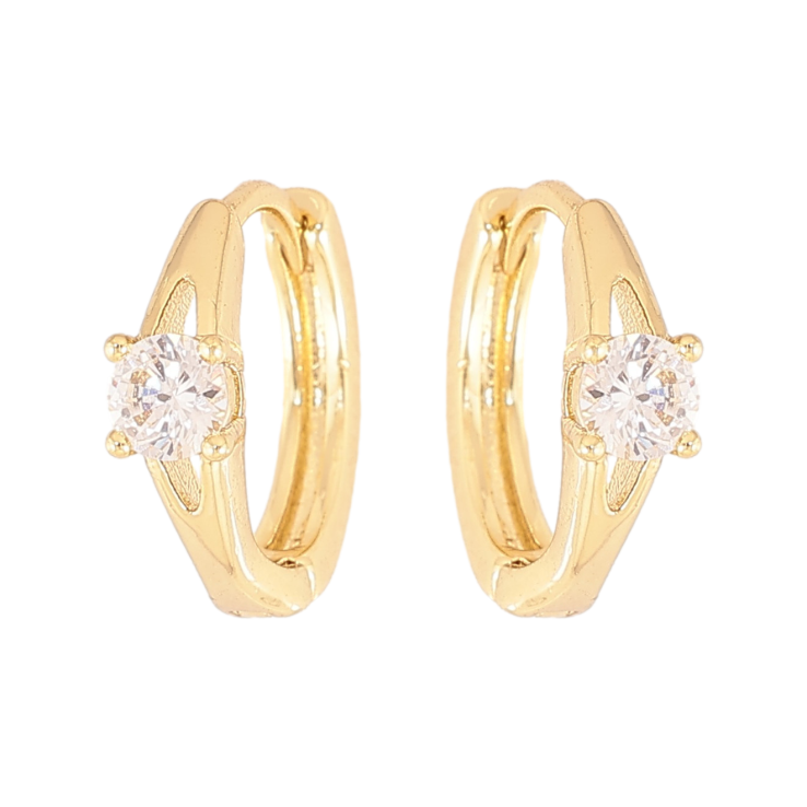Серьги Xuping цвет Позолота 14K колечки "Узор с кристаллами" фото №19