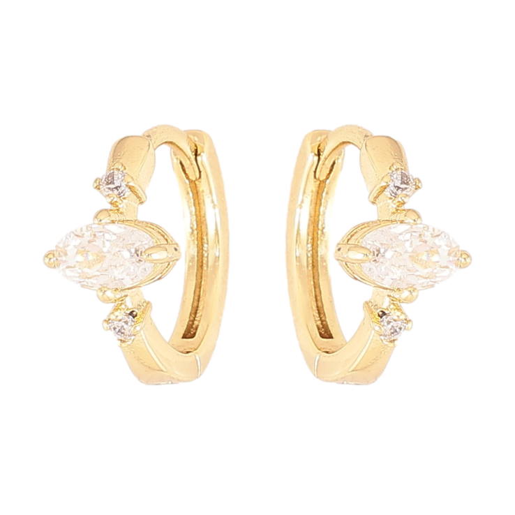 Серьги Xuping цвет Позолота 14K колечки "Узор с кристаллами" фото №7