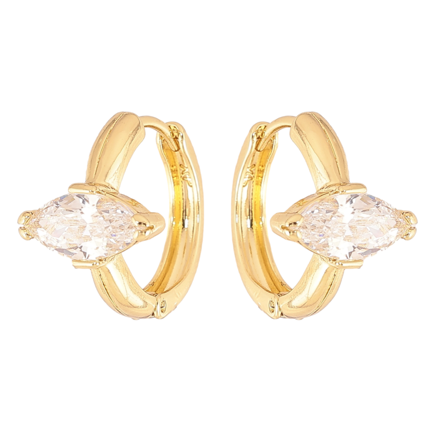 Серьги Xuping цвет Позолота 14K колечки "Узор с кристаллом" фото №1 Серьги Xuping цвет Позолота 14K колечки "Узор с кристаллом" фото №1