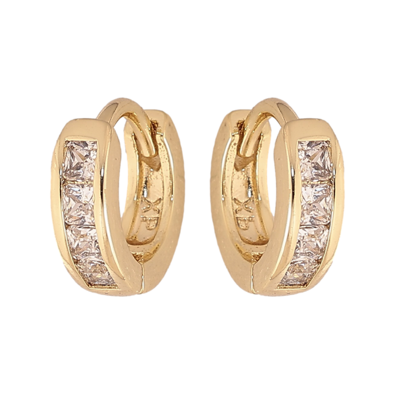 Серьги Xuping цвет Позолота 14K колечки "Дорожки кристаллов" фото №2 Серьги Xuping цвет Позолота 14K колечки "Дорожки кристаллов" фото №2