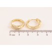 Сережки Xuping колір Позолота 14K колечка "Візерунок з кристалами" фото №2 Сережки Xuping колір Позолота 14K колечка "Візерунок з кристалами" фото №2
