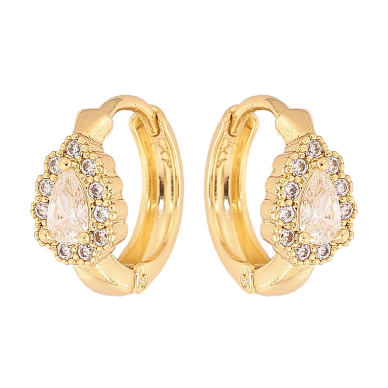 Серьги Xuping цвет Позолота 14K колечки "Кристальные капельки" фото №2 Серьги Xuping цвет Позолота 14K колечки "Кристальные капельки" фото №2