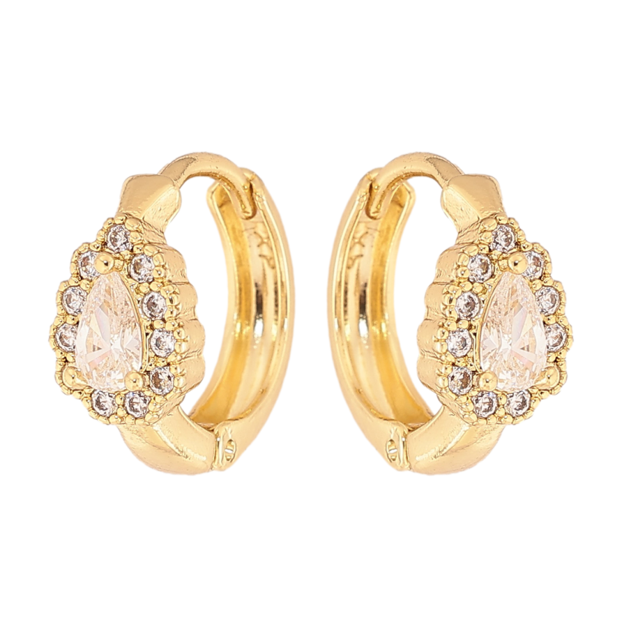 Серьги Xuping цвет Позолота 14K колечки "Кристальные капельки" фото №1 Серьги Xuping цвет Позолота 14K колечки "Кристальные капельки" фото №1