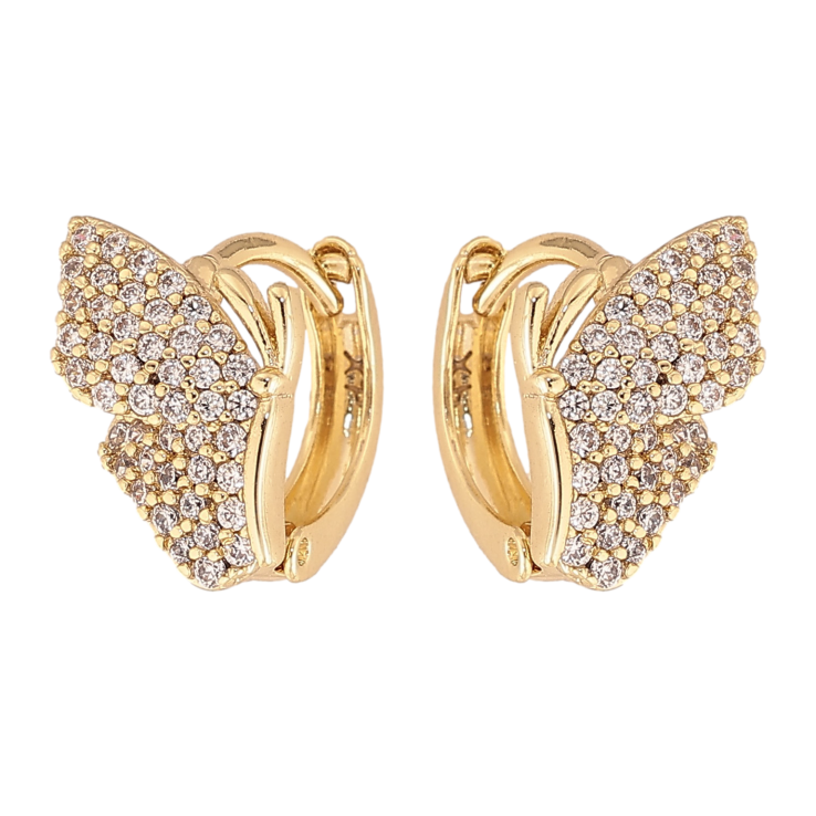 Сережки Xuping колір Позолота 14K колечка "Метелики з інкрустацією кристалами" фото №25