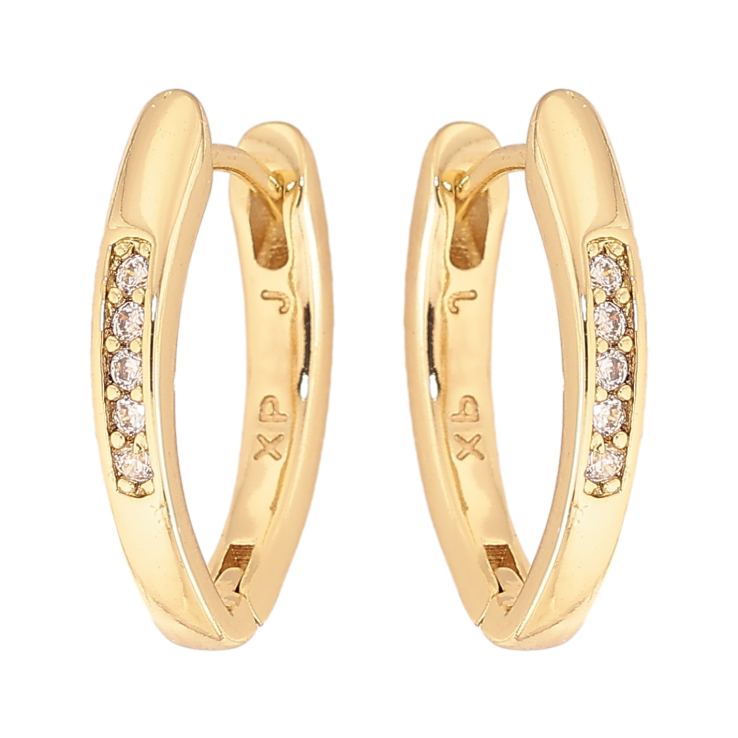 Сережки Xuping колір Позолота 14K колечка "Візерунок з кристалами" фото №23