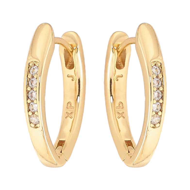 Серьги Xuping цвет Позолота 14K колечки "Узор с кристаллами" фото №5 Серьги Xuping цвет Позолота 14K колечки "Узор с кристаллами" фото №5