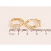 Сережки Xuping колір Позолота 14K колечка "Кристальні крапельки" фото №2