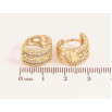 Серьги Xuping цвет Позолота 14K колечки "Узор с кристаллами" фото №2