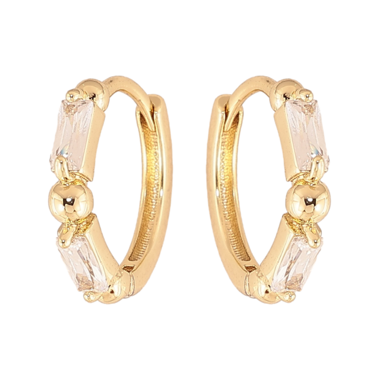 Сережки Xuping колір Позолота 14K колечка "Візерунок з кристалами" фото №10