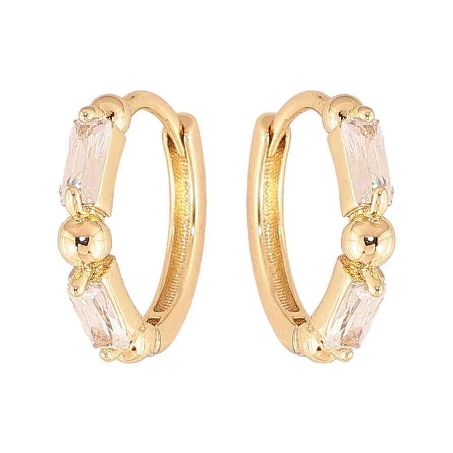Сережки Xuping колір Позолота 14K колечка "Візерунок з кристалами" фото №1 Сережки Xuping колір Позолота 14K колечка "Візерунок з кристалами" фото №1