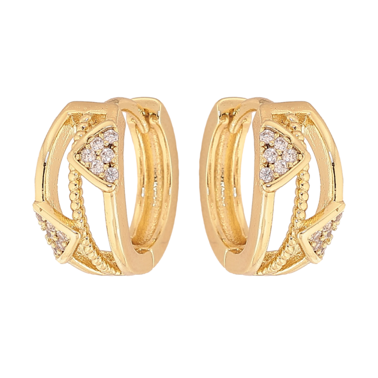 Сережки Xuping колір Позолота 14K колечка "Візерунок з кристалами" фото №25 Сережки Xuping колір Позолота 14K колечка "Візерунок з кристалами" фото №25