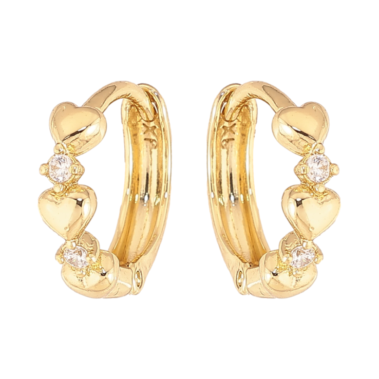 Сережки Xuping колір Позолота 14K колечка "Візерунок сердечка з кристалами" фото №20 Сережки Xuping колір Позолота 14K колечка "Візерунок сердечка з кристалами" фото №20